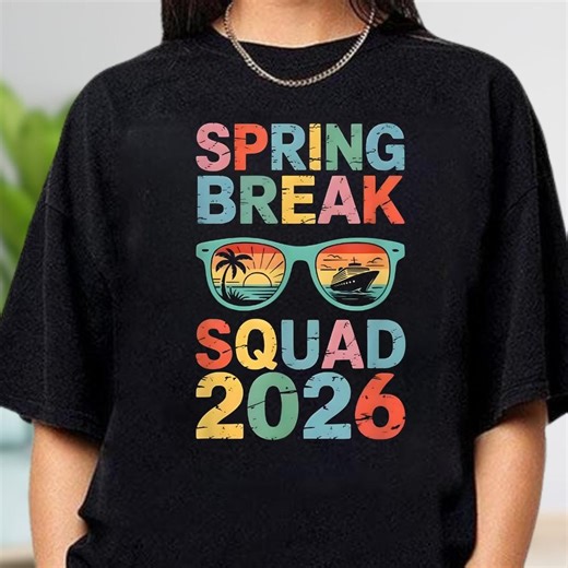 Spring Break Squad 2026 T-shirt, Spring Break 2026 Shirt, Spring Break Squad Gift Tee, Group Matching Spring Break Tee, Spring Break T-shirt - Etsy