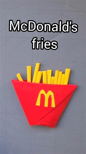 Origami McDonald's fries TUTORIAL!!! #origami #paper #diy #fries #shorts
