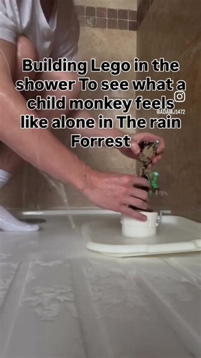 Building Lego in the shower