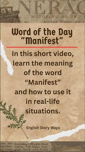 Manifest Meaning Explained with Examples – Speak with Power! #shorts #learnenglish #englishstoryways