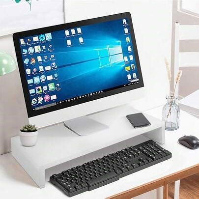 1pc Laptop Elevated Rack Computer Stand Riser Desktop Organizer For Office And Home Monitor Stand For Students And Professionals Space-Saving Storage | SHEIN