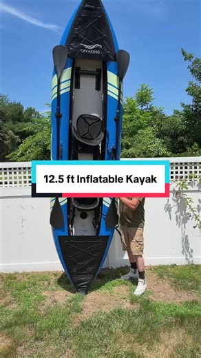【Summervibes】Tandem Inflatable Kayak, 12.5FT 2-Person Kayak with Glow-in-the-Dark Hull, 507LBS Capacity, 2 Aluminum Paddles, 2 Padded Seats, Hand Pump, Carry Bag, Portable Fishing Touring Kayak for Adults ##Kayak##Kayaking##Canoe##Canoeing##SummerWins