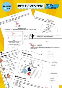FRENCH Reflexive verbs in the present tense -  review - practice - worksheet