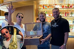 Salt Bae left stunned as Nusr-Et London diners tip him with a £2,000 box of cigars after devouring £630 steaks