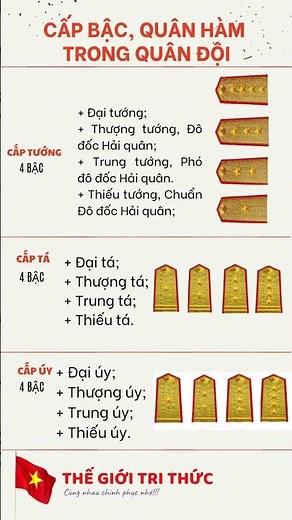 Hệ thống cấp bậc quân hàm trong Quân đội nhân dân Việt Nam hiện nay như thế nào? #a80 #dieubinh