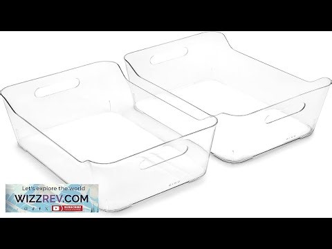 BINO Plastic Storage Bins Large 2 Pack Clear