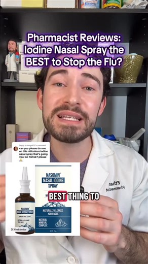 Dr. Ethan Melillo | Pharmacist on Instagram: "There’s a new “trend” to prevent the flu that everyone from influencers to some healthcare providers are recommending which are Iodine Nasal Sprays. But is there actually data to support the use for the flu or is it doing more harm than good. Let’s review this nasal spray. * This video is for educational purposes only and is not a substitute for medical advice. Always talk to your doctor or pharmacist about your personal health needs. #flu #nasalspra