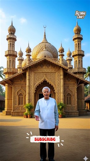 Muhammad Younus Make a Mosque with Bamboo and Soil 🕌 Natural Craft #islamicminiature #naturalcraft
