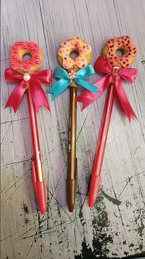bolígrafos personalizados #craft #diy #manualidades #donitas #kawaii #fieltro #bolígrafo #cute