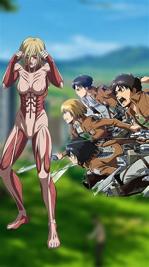 Annie Leonhart.female Titan 🆚all escouts 😱#aot