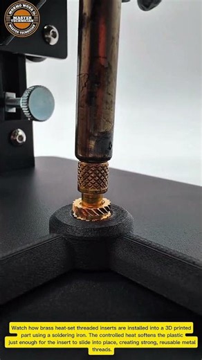 Brass Heat-Set Inserts Installed Perfectly in 3D Printed Parts | Satisfying Workshop Hack