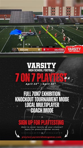 🔥 𝐃𝐞𝐯 𝐔𝐩𝐝𝐚𝐭𝐞 – 𝐕𝐚𝐫𝐬𝐢𝐭𝐲 𝐇𝐢𝐠𝐡 𝐒𝐜𝐡𝐨𝐨𝐥 𝐅𝐨𝐨𝐭𝐛𝐚𝐥𝐥More momentum & major announcement coming soon 👀 Here is what we have been working on 👇 🏈 𝐆𝐚𝐦𝐞𝐩𝐥𝐚𝐲• Two-player local PVP now live across all on-field modes• Exploring Steam Remote Play to bring online play to PC• New formations added: Tight Split, Bunch, Quads, Trips, Cover 1, Cover 3, and more• Instant replay system with multiple camera angles + slow motion• Option to disable replays for a faster gameplay e