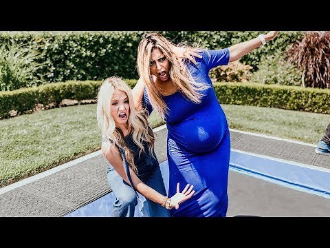 SAVANNAH JUMPS ON TRAMPOLINE WITH 9 MONTH PREGNANT FRIEND!