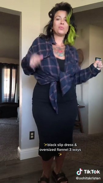 Stylish Fall Outfit Ideas: Flannel Over Dress