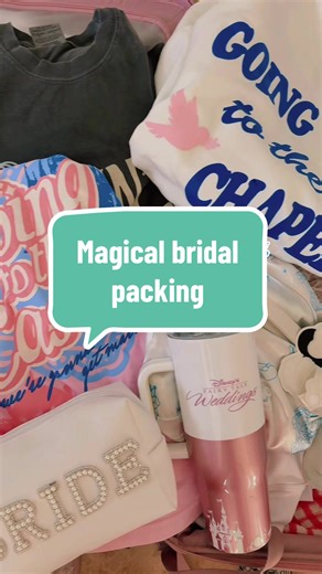 This girl is all packed up and ready to head to her Disney Fairytale Wedding 🤪💗🤍👰🏼🥂💍 #disneybride #disneyfairytalewedding #happilyeverfabretti #bride #wedding