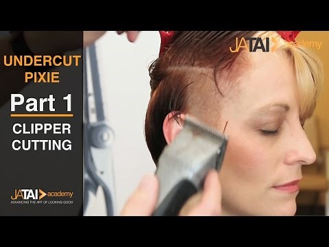 Women's Undercut Pixie Haircut - Clipper Cutting & Addressing the Nape - Part 1