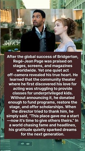 The Actor Who Reopened a Community Theater” – Regé-Jean Page