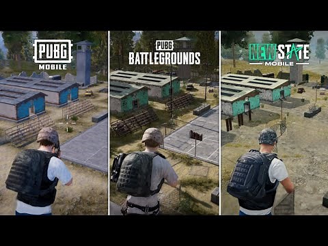 NEW STATE MOBILE VS PUBG BATTLEGROUNDS VS PUBG MOBILE | COMPARISON OF DETAILS & PHYSICS & GRAPHICS