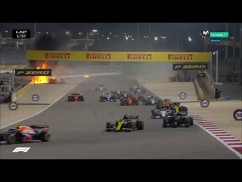 ACCIDENTE ROMAIN GROSJEAN /ROMAIN GROSJEAN CRASH - Formula 1 Bahrain GP