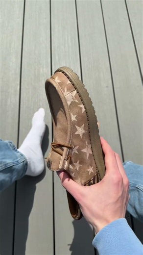 Celebrate 4th of July with HEYDUDE Wally Funk Patriot Style! 🇺🇸🤠 #heydudeshoes #patriotic