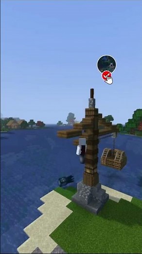 Easy Minecraft Medieval Crane Build for a Rustic Touch to Your World! ⚙️🏰 #minecraft