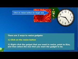 How to resize a Gadget in Windows 7