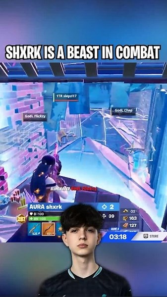 SHXRK IS UNMATCHED IN FIGHTS 🤯 #shxrk #fortnite #1v3 #shorts #epicpartner