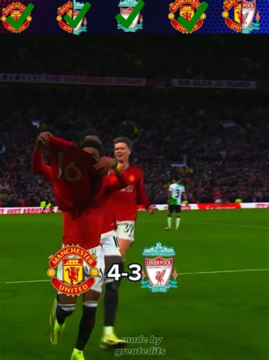 LAST 5 LIVERPOOL VS MANCHESTER UNITED🔥🤯, #football