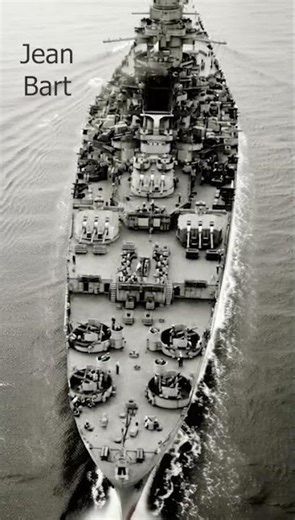 French Battleship Jean Bart's massive secondaries #sea#history #legendary#ww2 #battleship #shorts