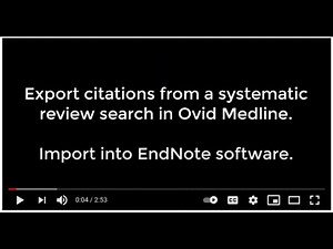 Ovid Medline Citation Export for EndNote Software