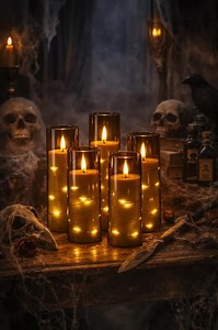 Bougies LED sans flamme avec guirlandes lumineuses, lot de 5 bougies cylindriques en verre avec télécommande et minuterie, bougies décoratives à piles - Etsy France