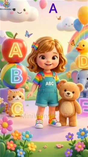 ABC Adventure Part 2 🌈 | Learn A–Z Words for Kids | ABC Song #Shorts