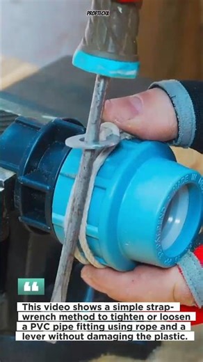 DIY Strap Wrench Trick for PVC Pipe Fittings #PlumbingHack #DIYTools #Shorts