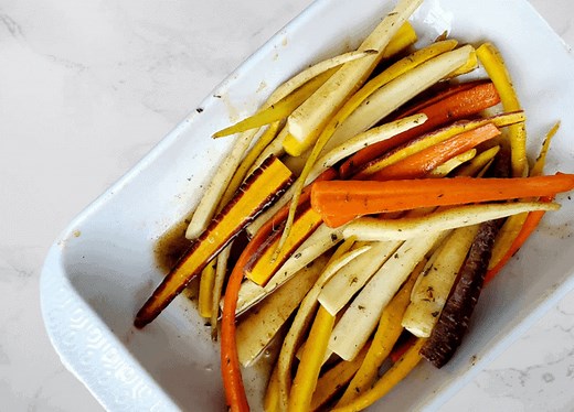 Roasted Tri Color Carrots Recipe with Maple Honey Glaze