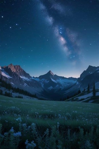 Starlit Alpine Night ⛰️ Mountain Stars Peace #Shorts