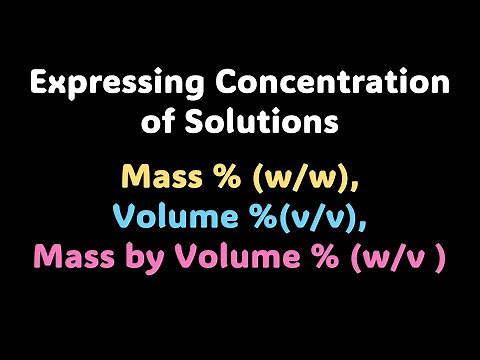 Mass percent, Volume percent, Mass by volume percent | Solutions | Grade 12 | Chem | Khan Academy