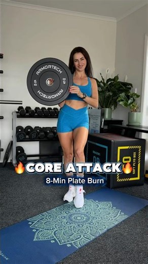 Warning: This 8-Min Core Burn is Spicy 🌶️ Plate needed (I used 5kg)