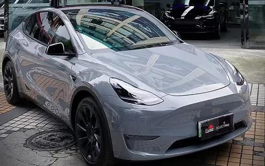 特斯拉 Model Y改色案例分享：高亮纳多灰#车身改色贴膜