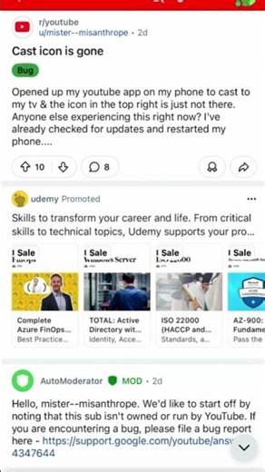 YouTube Cast button gone missing for some Android app users