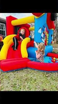 Disney Mickey Mouse Bounce House with Slide, Indoor Outdoor Inflatable Bouncy Castle🔗⬇️❤️
