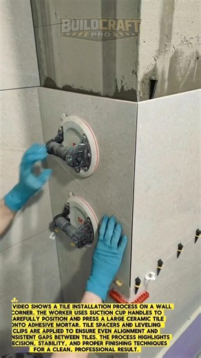 Tile Installation Hack with Suction Cups #DIY #Construction #TileWork