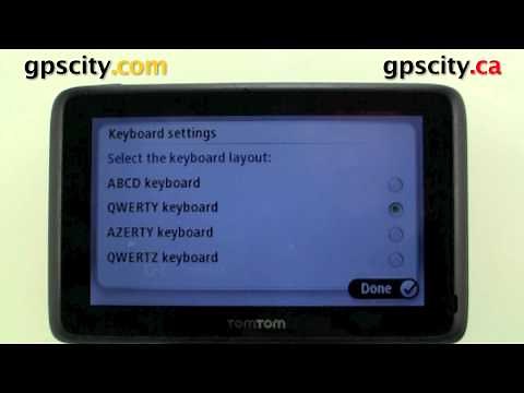 Tomtom GO Series Keyboard settings