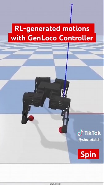 Robot dog learning to walk with Reinforcement Learning #robotics #robot #dog #bostondynamics #unitree #technology #mechanical #engineering #diy #reinforcementlearning #machinelearning #強化学習 #機械学習 #ロボット #犬