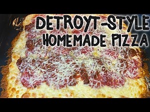 Detroit-style pizza at home.