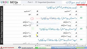 111 reactions · 8 comments | 20 Important MCQs of Urdu Grammar : Part 1 SST Test Preparation (General Category) *************************************************** Join our Groups For Daily Notes & Mock Tests Fees 1000 (1 month) Contact WhatsApp # 0309 3934147 | Sarwaich Encyclopedia | Facebook