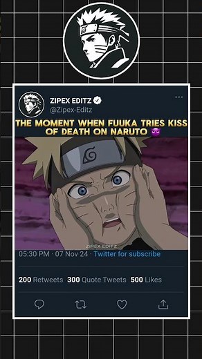 The moment when fuuka tries kiss of death on Naruto 😈 #naruto #anime