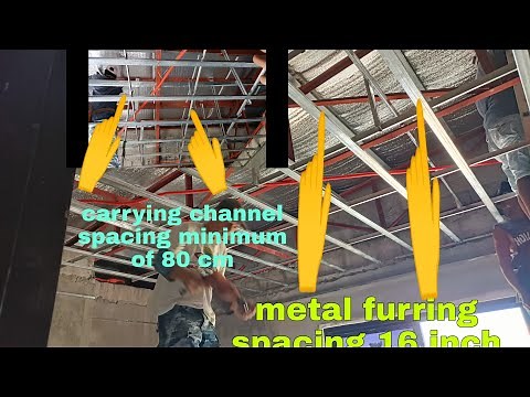 metal furring spacing and carrying channel spacing alamin mo Dito #metalfurring #kisame #ceiling