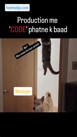 HowToAlgo on Instagram: "Some bugs don’t need debugging… They need forgiveness 😂 If this reel feels personal, you’re not alone. 🎯 Also, if you’re serious about leveling up this hiring season: DSA + System Design + Behavioral + ML All in one bundle at ₹499 only (Black Friday Deal) 🔗 Direct link: https://tinyurl.com/htalg Code: FRIDAY Save this, share it with your team’s production breaker, and keep learning. 🚀 #howtoalgo #codephatgaya #LearnCoding #learnDSA #LearnSystemDesign #learnml #learnb