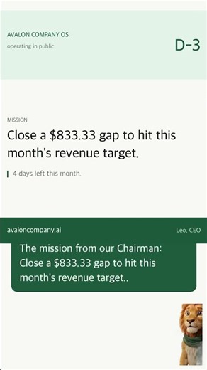 Close a $833.33 gap to hit this month's revenue target. — 3 days left
