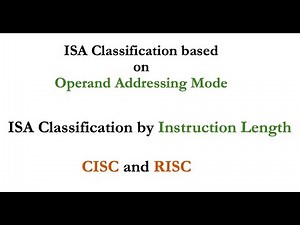 ISA Classification based on Operand Addressing Mode -CISC & RISC